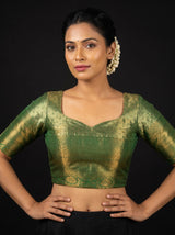 MIMOSA Gajari Kanjivaram Art Silk Saree — blouse close-up