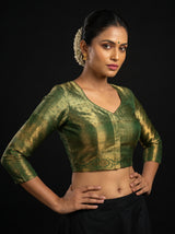 MIMOSA Magenta Kanjivaram Art Silk Saree — blouse close-up