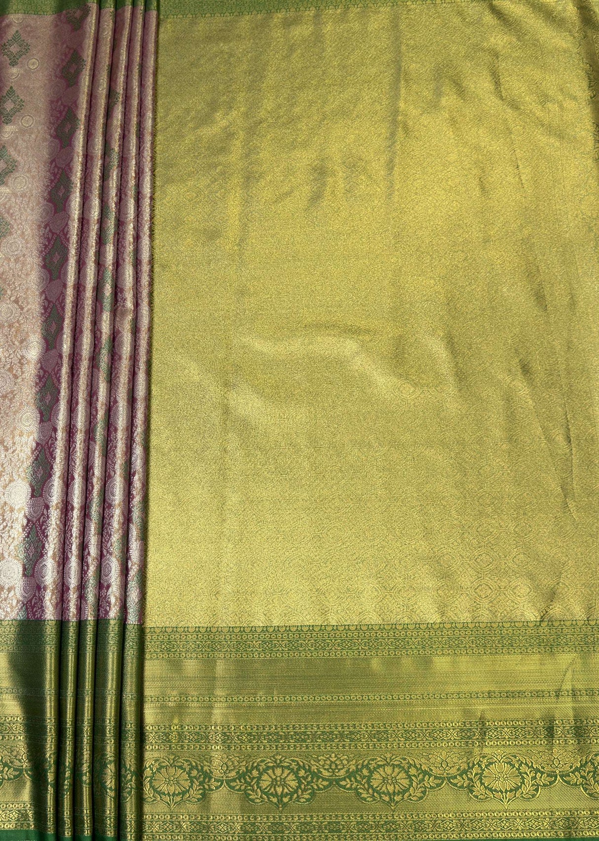 MIMOSA Magenta Kanjivaram Art Silk Saree — pallu and zari work detail