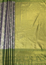 MIMOSA Violet Kanjivaram Art Silk Saree — pallu and zari work detail