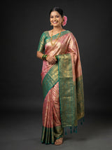 MIMOSA Gajari Kanjivaram Art Silk Saree — Draped Mannequin View