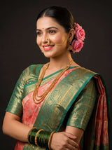 MIMOSA Gajari Kanjivaram Art Silk Saree — pose 10 styling detail