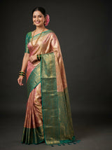 MIMOSA Gajari Kanjivaram Art Silk Saree — Model Lifestyle Pose