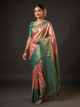 MIMOSA Gajari Kanjivaram Art Silk Saree — pose 6 styling detail