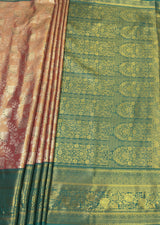 MIMOSA Gajari Kanjivaram Art Silk Saree — pallu and zari work detail