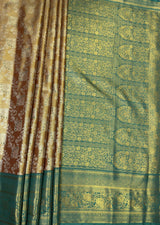 MIMOSA Maroon Kanjivaram Art Silk Saree — pallu and zari work detail
