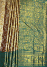MIMOSA Maroon Kanjivaram Art Silk Saree — pallu and zari work detail