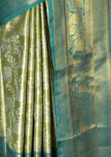 MIMOSA Olive Kanjivaram Art Silk Saree — fleets shot full lifestyle