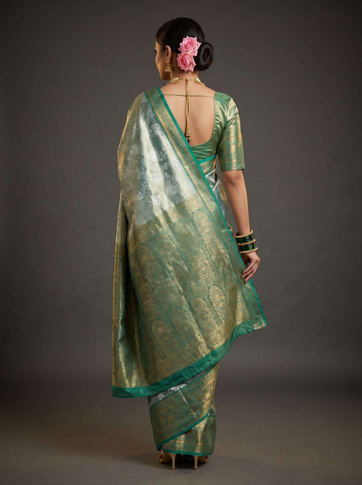 MIMOSA Saffire Kanjivaram Art Silk Saree — Blouse Fabric Detail