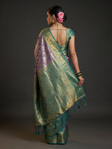 MIMOSA Violet Kanjivaram Art Silk Saree — Blouse Fabric Detail