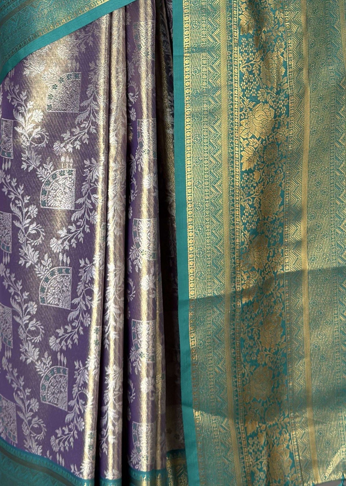 MIMOSA Violet Kanjivaram Art Silk Saree — fleets shot full lifestyle