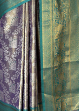 MIMOSA Violet Kanjivaram Art Silk Saree — fleets shot full lifestyle