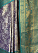 MIMOSA Violet Kanjivaram Art Silk Saree — fleets shot full lifestyle