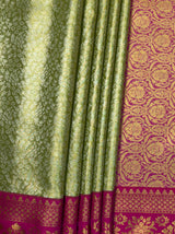 MIMOSA Olive Kanjivaram Art Silk Saree — fleets shot full lifestyle