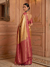 MIMOSA Orange Kanjivaram Art Silk Saree — pose 9 styling detail
