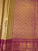 MIMOSA Orange Kanjivaram Art Silk Saree — pallu and zari work detail