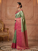 MIMOSA Rama Kanjivaram Art Silk Saree — Full View on Model