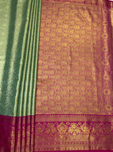 MIMOSA Rama Kanjivaram Art Silk Saree — pallu and zari work detail