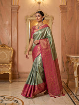 MIMOSA Saffire Kanjivaram Art Silk Saree — pose 7 styling detail