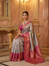 MIMOSA Violet Kanjivaram Art Silk Saree — pose 8 styling detail