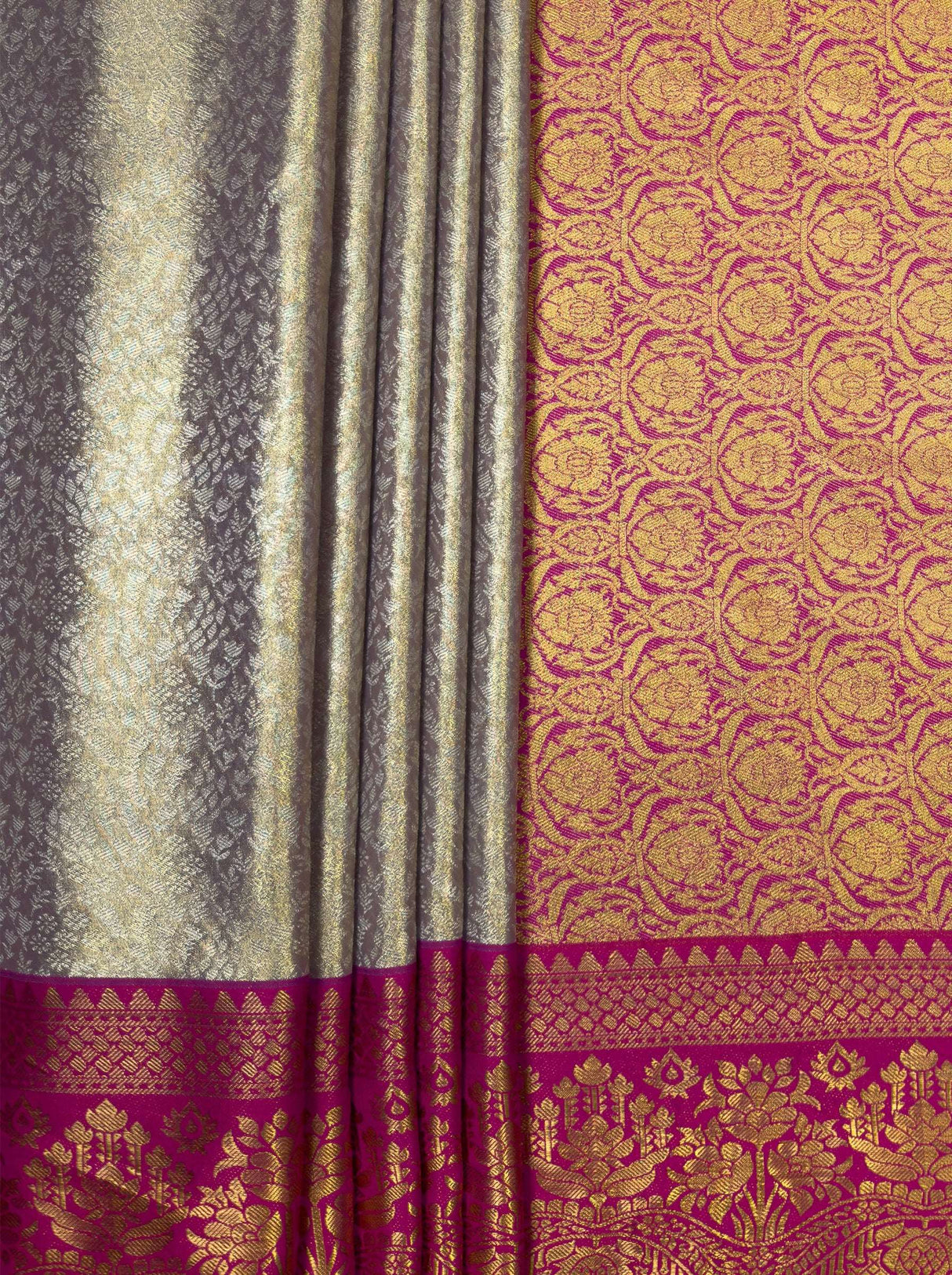MIMOSA Violet Kanjivaram Art Silk Saree — fleets shot full lifestyle