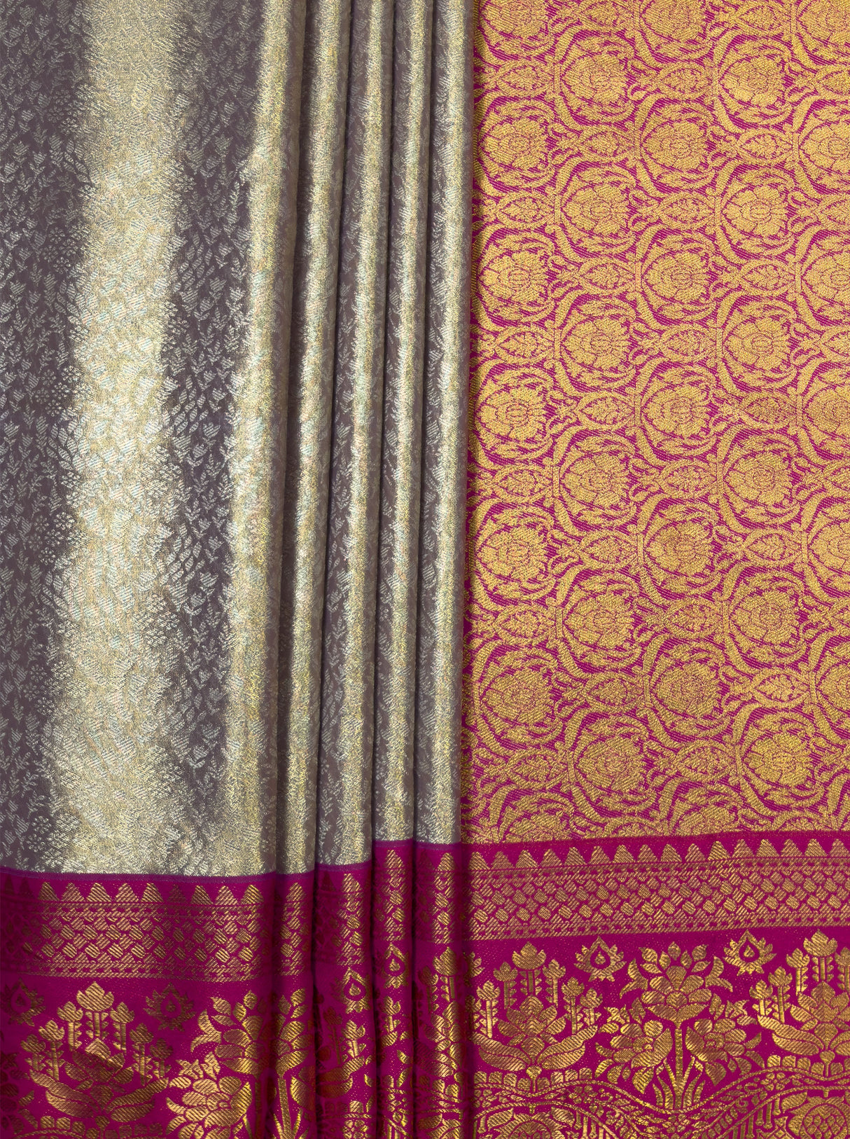 MIMOSA Violet Kanjivaram Art Silk Saree — fleets shot full lifestyle