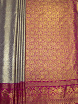 MIMOSA Violet Kanjivaram Art Silk Saree — pallu and zari work detail