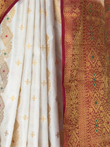 MIMOSA White Kanjivaram Saree — fleets shot full lifestyle