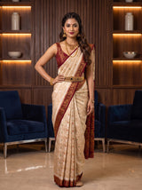 MIMOSA White Kanjivaram Saree — pose 4 styling detail