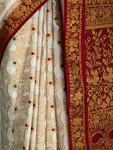 MIMOSA White Kanjivaram Saree — fleets shot full lifestyle
