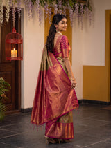 MIMOSA Maroon Kanjivaram Art Silk Saree — pose 5 styling detail