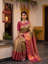 MIMOSA Maroon Kanjivaram Art Silk Saree — pose 8 styling detail