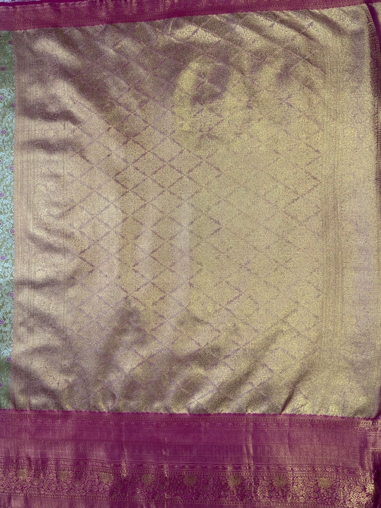 MIMOSA Maroon Kanjivaram Art Silk Saree — pallu and zari work detail