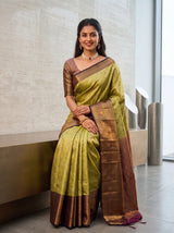 MIMOSA Olive Kanjivaram Art Silk Saree — pose 8 styling detail