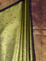 MIMOSA Olive Kanjivaram Art Silk Saree — fleets shot full lifestyle