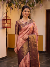 MIMOSA Pink Kanjivaram Art Silk Saree — pose 10 styling detail