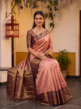 MIMOSA Pink Kanjivaram Art Silk Saree — pose 8 styling detail