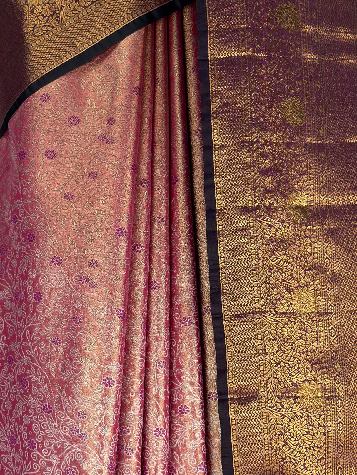MIMOSA Pink Kanjivaram Art Silk Saree — fleets shot full lifestyle