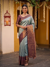 MIMOSA Sapphire Kanjivaram Art Silk Saree — pose 5 styling detail
