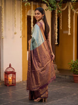 MIMOSA Sapphire Kanjivaram Art Silk Saree — pose 7 styling detail