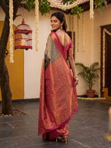 MIMOSA Violet Kanjivaram Art Silk Saree — pose 7 styling detail