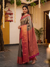 MIMOSA Violet Kanjivaram Art Silk Saree — pose 9 styling detail