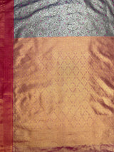 MIMOSA Violet Kanjivaram Art Silk Saree — pallu and zari work detail