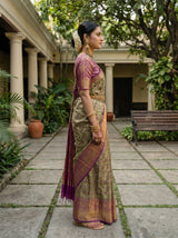MIMOSA Green Saree Saree — pose 3 styling detail
