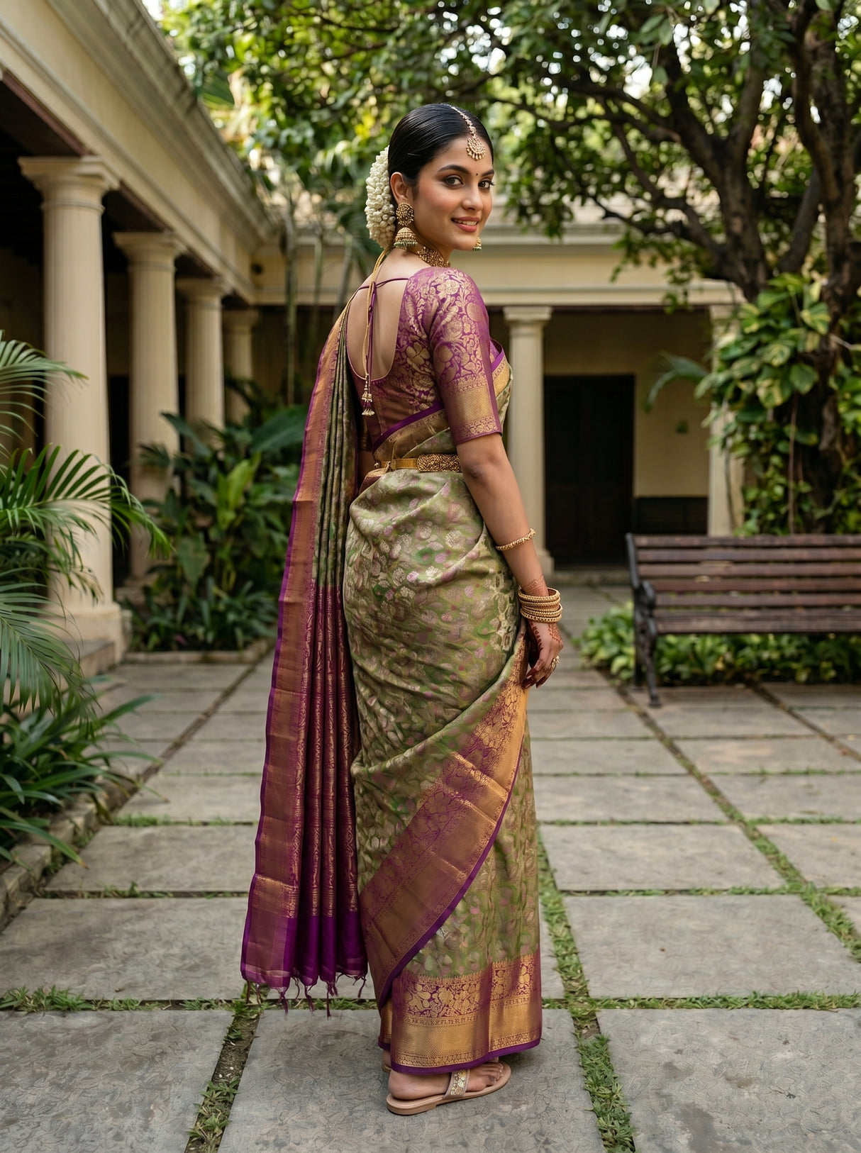 MIMOSA Green Saree Saree — pose 7 styling detail