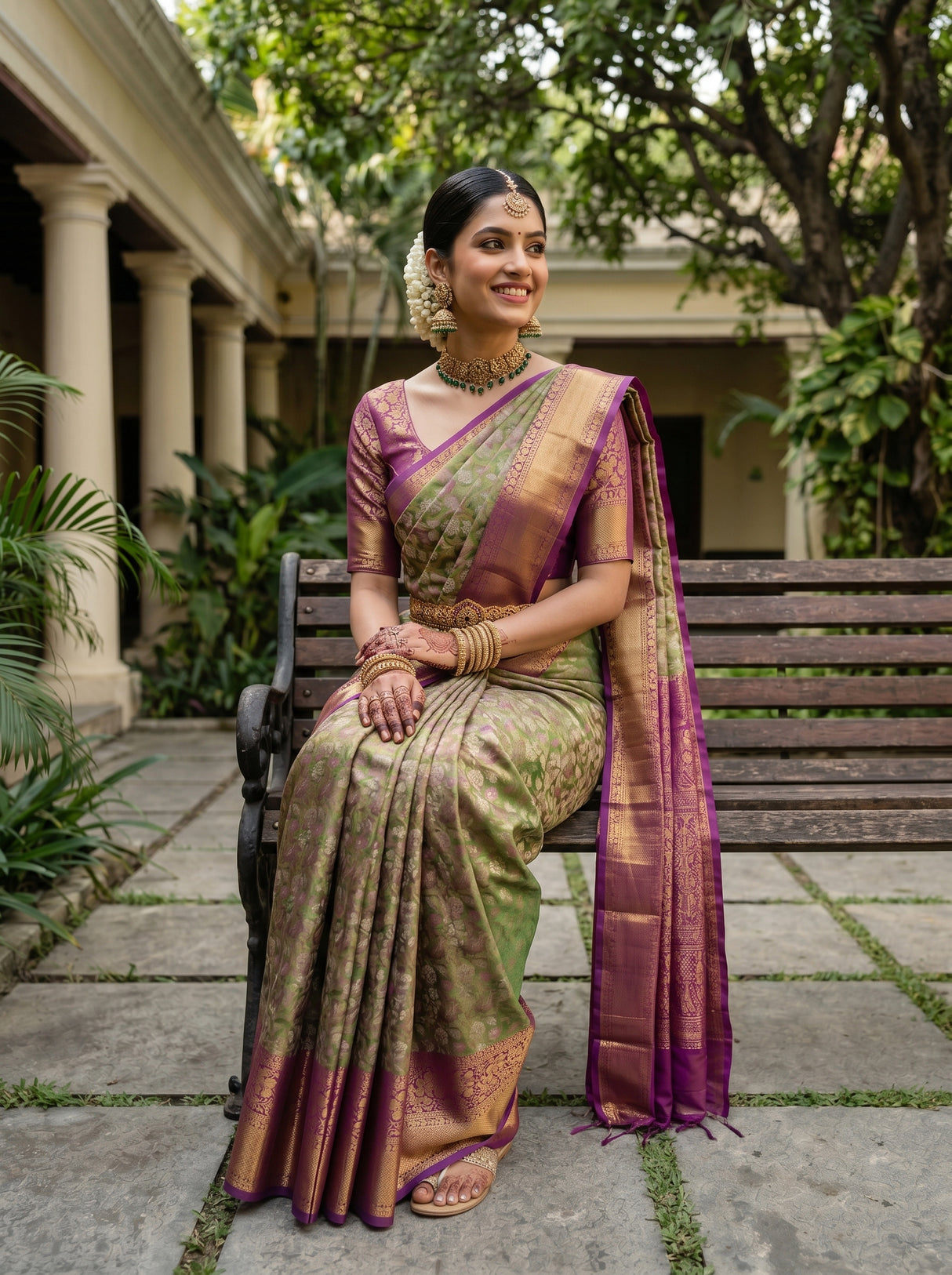 MIMOSA Green Saree Saree — pose 8 styling detail