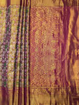 MIMOSA Green Saree Saree — pallu and zari work detail