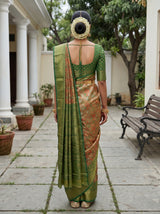 MIMOSA Orange Saree Saree — pose 2 styling detail