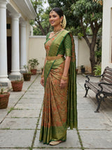 MIMOSA Orange Saree Saree — pose 3 styling detail