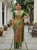 MIMOSA Orange Saree Saree — pose 4 styling detail